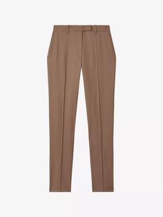 Reiss woven trousers67% viscose, 33% polyesterConcealed fastening at frontSlim-leg, mid-rise, structured waistband belt loops, pinched seams at front, two slip pockets at front, buttoned welt pockets at backDry cleanTrue to sizeModel is 5ft 9in/1.75m and wears a size UK 8Midweight, non-stretch Wren, Slim Legs, Welt Pockets, Mid Rise, Trousers, How To Wear