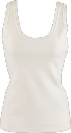 White Fitted Top With Tank Straps, Fitted White Top With Tank Straps, White Ribbed Top With Tank Straps, White Fitted Tops With Ribbing, Fitted White Tops With Ribbing, White Fitted Top With Ribbing, White Fitted Tank Top, Elegant White Scoop Neck Tank Top, Elegant White Tank Top With Straps