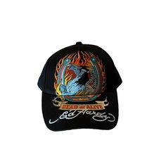 This Ed Hardy Christain Audigier Kids Boys Hat Cap Y2k Grunge Punk Is A Perfect Addition To Your Wardrobe. Punk Style Cap One Size Fits Most, Alternative Adjustable Hat For Festivals, Alternative Style Black Adjustable Hat, Adjustable Alternative Style Cap, Punk Cap Hat One Size Fits Most, Hip Hop Cap For Festivals, Punk Style Cap For Festivals, Punk Style Hat For Streetwear, Adjustable Halloween Hats For Streetwear