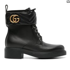 Barely Worn, Size 9, Near Perfect Condition Gucci References The Brand's Heritage In A Contemporary Way In This Pair Of Ankle Boots. Featuring A Gold-Tone Hardware Logo Plaque At The Side That Was First Used On A Belt Buckle In The '70s, The Design Also Ties In With Current Branding Trends In A Sophisticated Way. Made In Italy Highlights Black Leather Smooth Grain Signature Double G Logo Gold-Tone Logo Plaque Round Toe Front Lace-Up Fastening Side Zip Fastening Ankle Touch-Strap Fastening Pull-T Gucci Black Boots, Double G Logo, Lace Up Boots Women, Gucci Boots, Booties For Women, G Logo, Planet People, Rounded Toe Boots, Spring Summer 2024