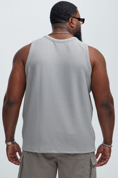 Available In Grey, Sage and Taupe Scoop Neck Sleeveless Textured Detail 95% Polyester 5% Spandex Imported | Mens Angelo Textured Tank in Grey size Large by Fashion Nova Textured Tank Top, Jean Top, Grey Fashion, Mens Tees, Jeans Pants, Everyday Essentials Products, Fashion Nova, Scoop Neck, Tank Top