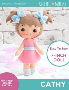 Free 18 inch doll clothes patterns and tutorials | Pixie Faire Felt Doll Tutorial, Handmade Dolls Patterns, Felt Doll Pattern, Summer Calendar, Felt Doll Patterns, Felt Toys Patterns, Doll Clothes Patterns Free, Baby Doll Pattern