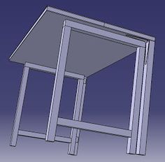 an image of a table that is in the shape of a chair with legs on it