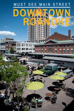 an overhead view of downtown roane with the words must see main street down town roane