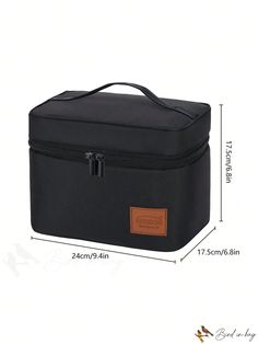 BirdinBag - Premium Insulated Lunch Box - Ideal for School, Work, Picnics & Outdoor Travel - Unisex Large Capacity Rectangular Lunch Box Gift, Gift Rectangular Large Capacity Lunch Box, Black Rectangular Lunch Box Gift, Portable Rectangular Lunch Box For Daily Use, Large Capacity Black Lunch Bag For Gift, Large Capacity Black Lunch Bag As Gift, Large Capacity Black Lunch Bag Gift, Large Capacity Rectangular Lunch Box For Travel, Black Large Capacity Lunch Bag Gift