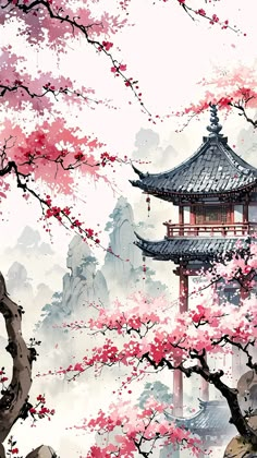 Japanese Art Wallpaper, Sakura Wallpaper, Dreamy Artwork, Art Japonais, Graphic Wallpaper, Cool Wallpapers Art