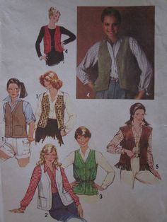 an image of women's vests and blouses sewing pattern