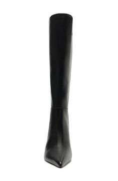 A pointy toe and stiletto heel balance a rich leather boot shaped in a knee-high silhouette for timeless appeal. 3 1/4" heel 14 3/4" shaft; 15 3/4" calf circumference Side zip closure with elastic gore inset Leather upper, lining and sole Made in Brazil Formal Knee-high Platform Boots, Sleek Tall Boots For Formal Occasions, Sleek Over The Knee Boots For Formal Occasions, Sleek Over-the-knee Boots For Formal Occasions, Knee-high Platform Boots With Sculpted Heel For Formal Occasions, Tall Sleek Knee-high Boots For Evening, Sleek Tall Leather Heeled Boots, Elegant Over The Knee Leather Platform Boots, Elegant Over-the-knee Leather Platform Boots