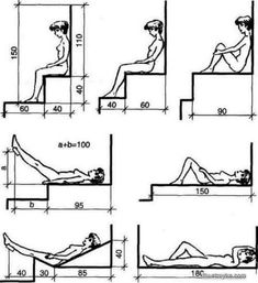 the diagram shows how to sit on a bench with legs up and feet down, as well