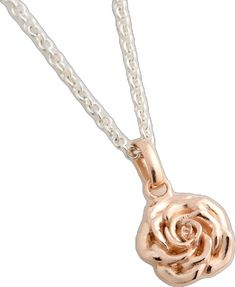 Rose Gold Flower Charm Sterling Silver Necklace, Rose Gold Sterling Silver Necklace With Flower Charm, Rose Gold Sterling Silver Charm Necklace With Flower Charm, Rose Gold Charm Necklace With Flower Pendant, Rose Flower Pendant Charm Necklace, Sterling Silver Rose Gold Jewelry With Rose Design, Rose Gold Sterling Silver Jewelry With Roses, Sterling Silver Rose Gold Jewelry With Roses, Rose Color Jewelry With Round Rose Design Pendant