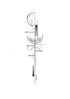 a black and white drawing of a spiral on a pole with lines going through it