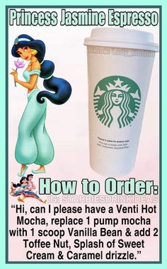 a starbucks cup with an image of a woman holding a drink in her hand and the caption how to order?