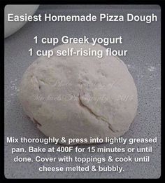 the recipe for homemade pizza dough is shown