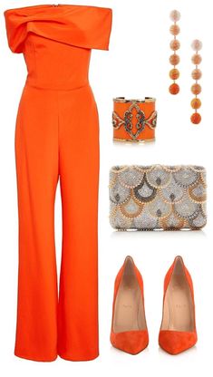 Orange Classy Outfits, Lady Outfit, Orange Outfit, Fashion And Beauty Tips, Orange Is The New, Orange Is The New Black, Looks Chic, Lookbook Outfits