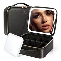 Revolutionary Portable Dresser -PROFESSIONAL MAKEUP BAG with Mirror Detachable Mirror - Our makeup train case design of the independent bracket behind the mirror makes it possible to be disassembled separately and used independently on the desktop. When traveling, attach the mirror inside the case, which is light to use and easy to carry. Better Makeup with Removable Full-screen Makeup Mirror with 3 Color Lighting choices and Adjustable Brightness -Lighted Makeup Case has the Biggest and best qu Professional Makeup Bag, Portable Makeup Mirror, Fake Makeup, Professional Makeup Case, Led Hd Mirror Makeup Storage Box Cosmetic Organizer Case, Travel Makeup Mirror, Cosmetic Train Case, Shaving Kit, Makeup Train Case