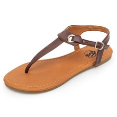 PRICES MAY VARY. TONG STRAP WITH BUCKLES - Adjustable strap sandals with quality metal buckles, Combine with the classic and fashion flat sandals are a must for carefree summer styling SNUG UPPER LEATHER - The upper material of the cute sandals is durable and stable leather with synthetic lining, last for a summer SOFT INSOLE - The insole of casuals sandals are made of soft artificial leather, would not slip out as well as not get blister while breaking them in. SUMMER DESIGN - Cute and comforta Cheap Sandals With Single Toe Strap For Summer, Cheap Double Strap Sandals With Adjustable Strap, Cheap Summer Footbed Sandals With Single Toe Strap, Affordable Summer Footbed Sandals With Single Toe Strap, Cheap Single Toe Strap Footbed Sandals For Summer, Flat T-strap Sandals With Buckle Closure, Adjustable Flat T-strap Sandals With Buckle Closure, Adjustable T-strap Toe Ring Sandals, Beach Toe Ring T-strap Sandals With Buckle Closure