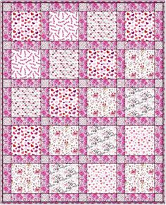 The Power of Pink Quilt Kit is the perfect simple Valentine's Day quilt! The kit includes everything you need to make the quilt - the pattern, 2 fat quarters, and a total of 9 yards of fabric for sashing, squares, and backing. Batting is sold separately. The finished size of this quilt is 48.5? x 60?.  Exclusive to only Sewing Parts Online, not sold in stores or anywhere else online. * Proudly Manufactured in Dickson, Tennessee USA! *  * Even though we do our best to make certain that the colors Valentine’s Day Quilt, Dickson Tennessee, Pink Quilt, Pink Quilts, Digital Print Fabric, Simple Valentine, Quilt Kit, Display Screen, Printed Fabric