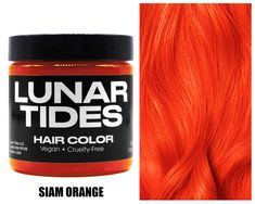 Bright and Vivid, Our Future collection features vibrant tones that are highly pigmented to create last long lasting Glowing color. Siam Orange is a One Of A Kind Vibrant Orange Hair Dye. *This Is A Semi-Permanent Orange Hair Dye *Our Dyes Are Non-Damaging And Do Not Require Developer. *Each Dye Bottle is 4 oz. All our dyes are Vegan/ Cruelty Free. *All Colored Hair Dyes Require Light Blonde Or Platinum Hair Prior To Application. *Using A Tint Brush Is Required For Even Application. Our Shades a Orange Hair Dye, Lunar Tide, Good Dye Young, Dyed Hair Pastel, Bleaching Your Hair, Semi Permanent Hair Dye, Diy Ombre, Hair Dyes, Semi Permanent Hair Color