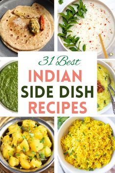 Indian Side Dishes recipe roundup Indian Vegetable Side Dish, Curry Side Dishes, East Indian Food, Indian Salads, Indian Dinner Recipes, Turmeric Yellow, Indian Side Dishes, Indian Dinner