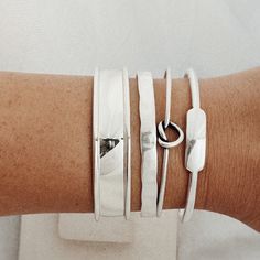 Everyday Stackable Wrap Bangle Bracelet, Adjustable Stackable Bangle For Everyday, Jewelry Queen, Bracelets Layered, Stacked Bracelets, Statement Cuff Bracelet, Bracelet Set Silver, Bracelets Silver, Layered Bracelets