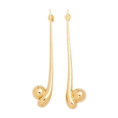 KHIRY earrings Approx. 3.5"L 18-karat gold vermeil "Adisa," originating from the Nigerian language Yoruba, means "one who makes herself clear."  For pierced ears Imported Luxury Gold Ceremonial Earrings, Contemporary Gold Earrings, Contemporary Gold Pierced Earrings, Luxury 22k Gold Ceremonial Earrings, Contemporary Gold Long-drop Earrings, Luxury Gold Artistic Earrings, Nigerian Language, Nickel-free Ankh Gold Earrings, Luxury Earrings With Gold-tone Hardware