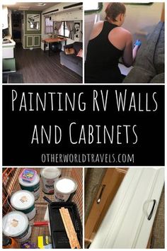 painting rv walls and cabinets with text overlay