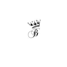 a black and white drawing of a crown with the letter b on it's side