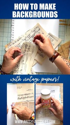 how to make backgrounds with vintage papers