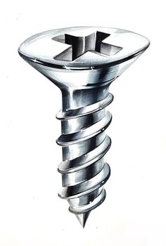 a drawing of a metal object on a white background