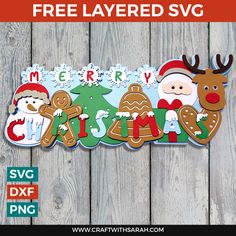 a wooden sign with santa and reindeers on it