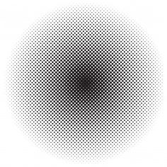 an abstract black and white background with halftone dots in the center, forming a circular shape