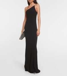 Elinor One Shoulder Jersey Gown in Black - Nili Lotan | Mytheresa Nili Lotan, The Body Shop, Floor Length, Open Back, Color Design, The Dress, One Shoulder, Top Brands, Relaxed Fit