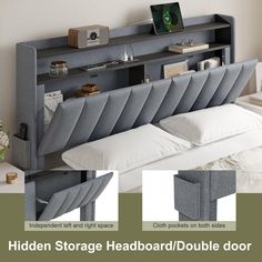 the hidden storage headboard / double door bed