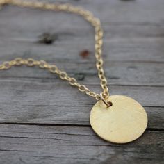 Gold Coin Necklace, 16k GOLD Over Sterling Silver Disc, Gold filled Chain, Reese Witherspoon's Neckl Gold Teardrop Pendant Necklace, Nickel Free, Simple Handmade Gold Necklaces, Simple Handmade Gold Necklace, Simple Gold Brass Jewelry, Simple Gold Nickel-free Necklace, Simple Gold Round Disc Necklaces, Simple Gold Round Disc Necklace, Simple Gold Charm Necklace With Round Disc, Celebrities Jewelry