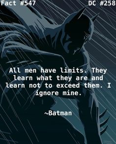 I've decided to post one quote a day and still call it a fact because it's a fact that they said it! What do you think? #batman #batmanquote #quote #onequoteaday #marvelousdcfacts1 #dc #dcfacts #dccomics #dccomic by marvelousdcfacts1 Batman Quotes, Superhero Quotes, Superhero Facts, Star Wars Facts, I Am Batman, I'm Batman, Batman Stuff, Im Batman, Batman Universe