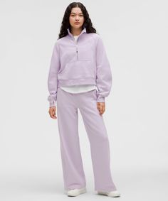 Scuba Mid-Rise Wide-Leg Pant *Regular | Women's Pants | lululemon Lululemon Relaxed Fit Pants With Pockets, Lululemon Casual Pants With Hip Pockets, Lululemon Wide Leg Casual Pants, Lounge Fits, Scuba Sweatshirt, Lululemon Scuba, Card Sleeve, My Bag, Lululemon Women