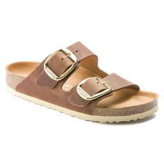 Arizona Big Buckle Oiled Leather Cognac | BIRKENSTOCK Classic Sandals With Brass Buckle For Summer, Luxury Leather Footbed Sandals With Tang Buckle, Casual Leather Slides With Tang Buckle, Classic Slide Sandals With Buckle Closure, Classic Leather Footbed Sandals With Buckle Closure, Classic Leather Slides With Buckle Closure, Brown Leather Footbed Sandals With Buckle Closure, Leather Open Toe Sandals With Brass Buckle, Leather Slides With Brass Buckle For Summer