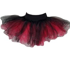 DESCRIPTION: New:  UPRISING : SHORT TUTU; Powderpuff tutu of black tulle over red tulle on black matte jersey attached trunks.   COLOR: Black Over Red SIZE: (Lot of 6) Child X-Large STATE SALES TAX: New York State residents will be charged State Sales Tax. INTERNATIONAL SHIPPING:  We are happy to ship worldwide. You will receive a tracking number and online tracking information via email once shipped where applicable. International Buyers; Please Note: Import duties, taxes, and charges are not i Fitted Black Skirt For Halloween, Fitted Red Skirt For Halloween, Fitted Black Skirt For Costume, Red Fitted Skirt For Halloween, Gothic Red Bottoms For Party, Gothic Style Fitted Red Mini Skirt, Black Bottoms For Costume Parties In Summer, Black Bottoms For Summer Costume Party, Fitted Skirt For Halloween Dance