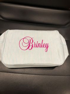 Personalized Makeup Bags, Seersucker Bag, Personalized Tote, Kids Travel Bag,toiletry Bag, Bridal Gift, Personalized Baby Gift, Birthday Bag - Etsy Playful Rectangular Cosmetic Bag For Personal Use, White Rectangular Diaper Bag Gift, Personalized Playful Blue Bag, Rectangular White Diaper Bag Gift, Rectangular White Diaper Bag As Gift, Playful Personalized Blue Bag, Playful Zipper Pouch Cosmetic Bag As Gift, Personalized Rectangular Travel Cosmetic Bag, Personalized White Zipper Pouch Cosmetic Bag