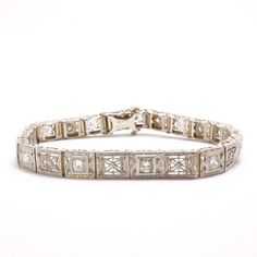 Vintage Diamond Bracelet Diamond Tennis Bracelet Art Deco Bracelet Vintage Tennis Bracelet Old Europ Formal Platinum Diamond Bracelet With Diamond Accents, Formal Platinum Diamond Bracelet With Accents, Formal Art Deco Diamond Tennis Bracelet, Art Deco Diamond Tennis Bracelet With Brilliant Cut, Vintage White Gold Diamond Bracelet With Brilliant Cut, Vintage Platinum Diamond Bracelet With Single Cut Diamonds, Diamond White Platinum Bracelet For Formal Occasions, Vintage Diamond Tennis Bracelet With Single Cut Diamonds, Classic Platinum Diamond Bracelet With Single Cut Diamonds