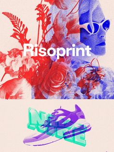 two different images with the word'respoint'in white, blue and red