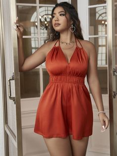 Halter Romper, Nice Dresses, Casual Fashion, Jumpsuit, Plus Size, Dresses, Tela