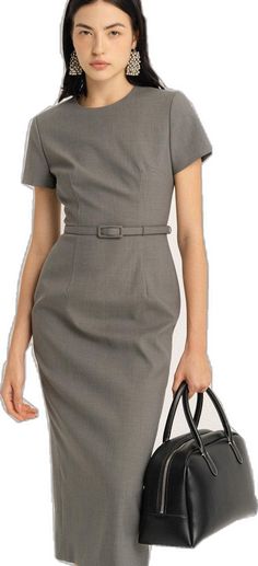 Mini Dress With Straight Neckline For Work, Workwear Mini Dress With Straight Neckline, Classic Fitted Sheath Midi Dress, Classic Belted Midi Dress, Elegant Boat Neck Midi Dress For Work, Classic Fitted Midi Dress For Semi-formal Occasions, Classic Fitted Midi Dress With Straight Neckline, Elegant Midi Dress With Boat Neck For Workwear, Fitted Mid-length Midi Dress For Office