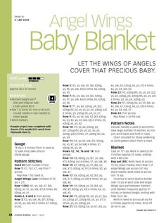 the front page of an article about angel wings baby blanket, which is printed in green and