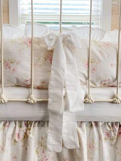 Shabby Chic Floral Ruffled Crib Bumpers Luxury Crib, Luxury Crib Bedding, Baby Girl Crib Bedding Sets, Floral Crib Bedding, Girl Crib Bedding, Crib Liners, Bumper Pads For Cribs, Girl Crib Bedding Sets