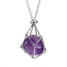 Great shopping ideas for 1pc Handmade Amethyst Crystal Pendant Holder Necklace Stainless Steel Cage, Fashion Jewelry Purple Metal Crystal Necklaces As Gift, Purple Metal Crystal Necklaces For Gifts, Cage Fashion, Hexagon Bracelet, Steel Cage, Sand Stone, Aventurine Stone, Gold Sand, Natural Gold