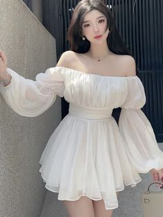 Y2k Princess, Party Mini Dress, فستان سهرة, Chic Sundress, Princess Party, Sleeveless Maxi Dress, Mini Dress With Sleeves, Lantern Sleeves, White Mini Dress