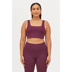 Girlfriend Collective Tommy Cropped Sports Bra Square Neck Size: Women's S (Small) New Without Tags (Nwot)! A Square Neck Sports Bra With A Low Back Gives You The Best Of Both Worlds: Super Supportive And Ultra-Breathable. Two Colors Available: - Plum (Purple) - Earth (Brown) - Made With Compressive For Smoothing, Sculpting Support - Compressive Is Made With 79% Recycled Water Bottles (Rpet) And 11% Spandex - Designed For Medium Impact Activities - Double Lined, Sweat-Wicking Material With Four Purple Sleeveless Sports Bra For Yoga, Purple Moisture-wicking Tank Top For Sports, Purple Moisture-wicking Sports Tank Top, Functional Purple Sports Top, Purple Fitted Athleisure Sports Bra, Purple Athleisure Tank Top For Sports, Purple Compressive Sports Bra For Sports, Purple Sleeveless Seamless Activewear, Purple Seamless Sleeveless Activewear