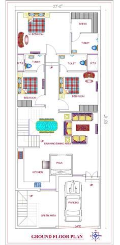 the floor plan for a house with two bedroom and living room, including a dining area