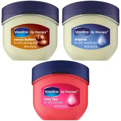 PRICES MAY VARY. Title: Vaseline Lip Therapy 0.25 Oz / 7g 3 Pack Bundle - Original, Rosy Lips & Cocoa Butter with box. Product Type: Products > Skin Care > Lip Care > Balms & Moisturizers Present Makeup, Stalking Stuffers, Vaseline Hacks, Winter Basket, Bathroom Stock, Vaseline Petroleum Jelly, Moisturizing Routine, Vaseline Beauty Tips, Vaseline Lip Therapy